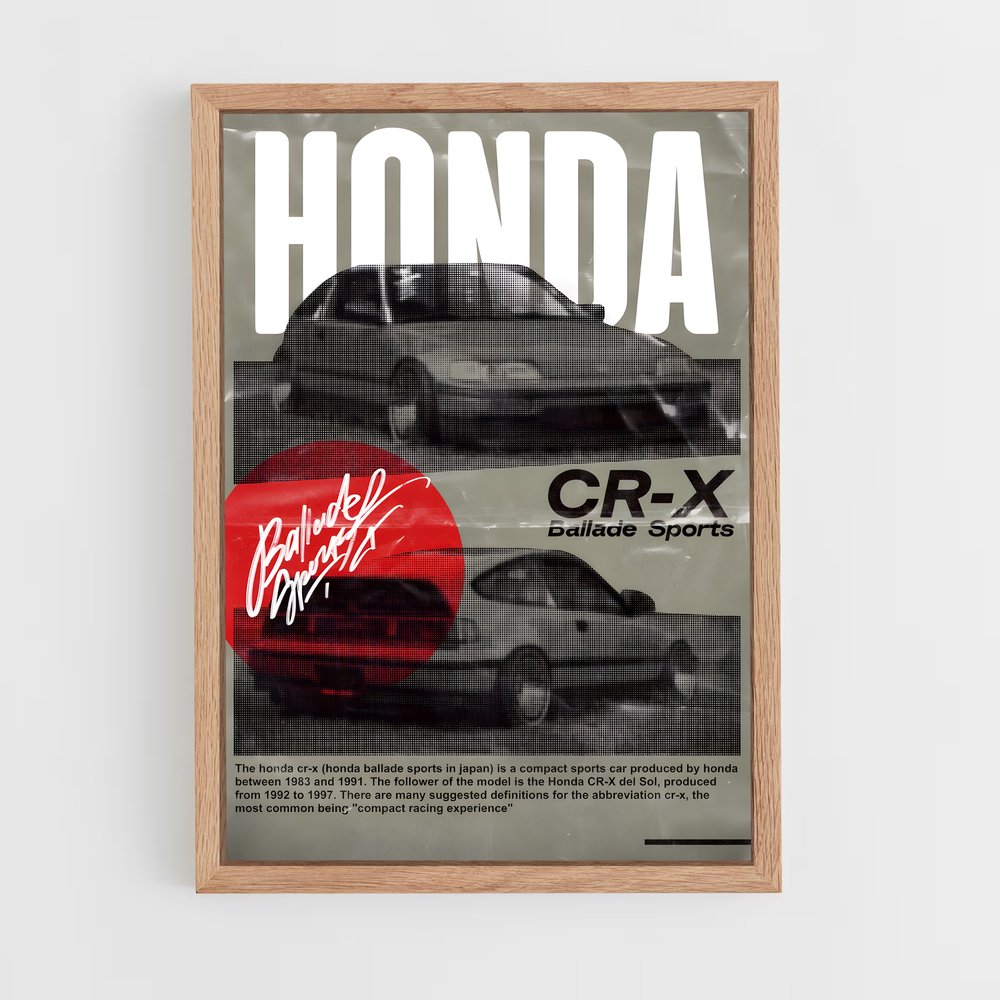 Poster Honda CR-X Sports Vintage (vue 4)