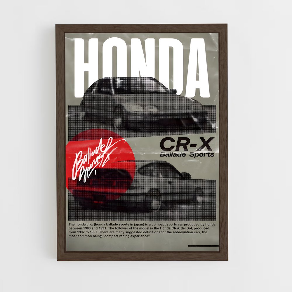 Poster Honda CR-X Sports Vintage (vue 5)