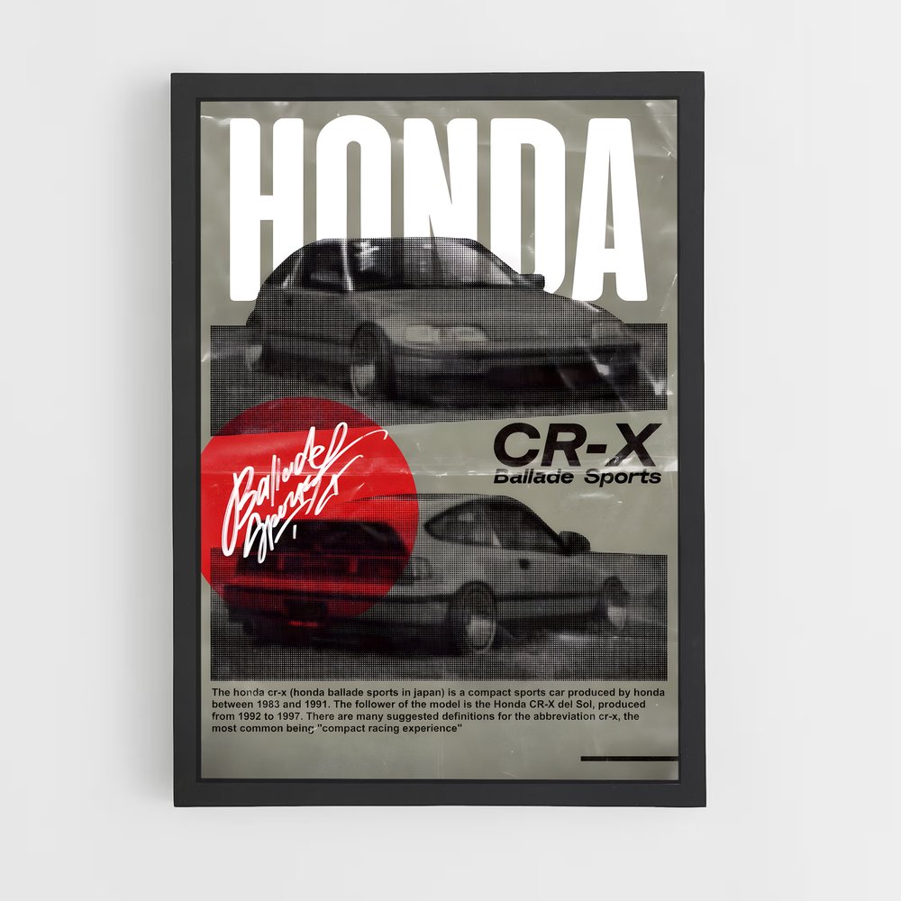 Poster Honda CR-X Sports Vintage (vue 2)
