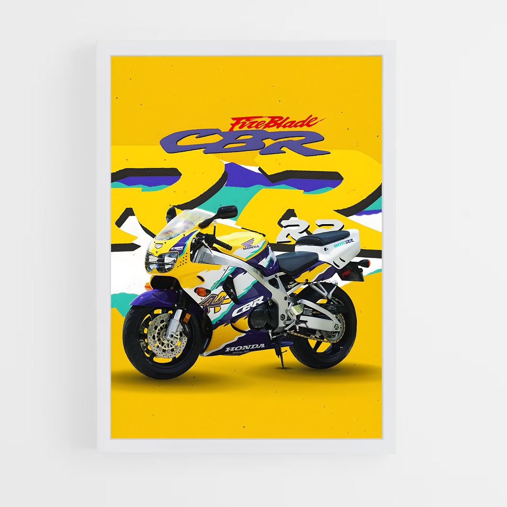 Poster Fireblade Retro – affiche Honda Moto (vue 3)