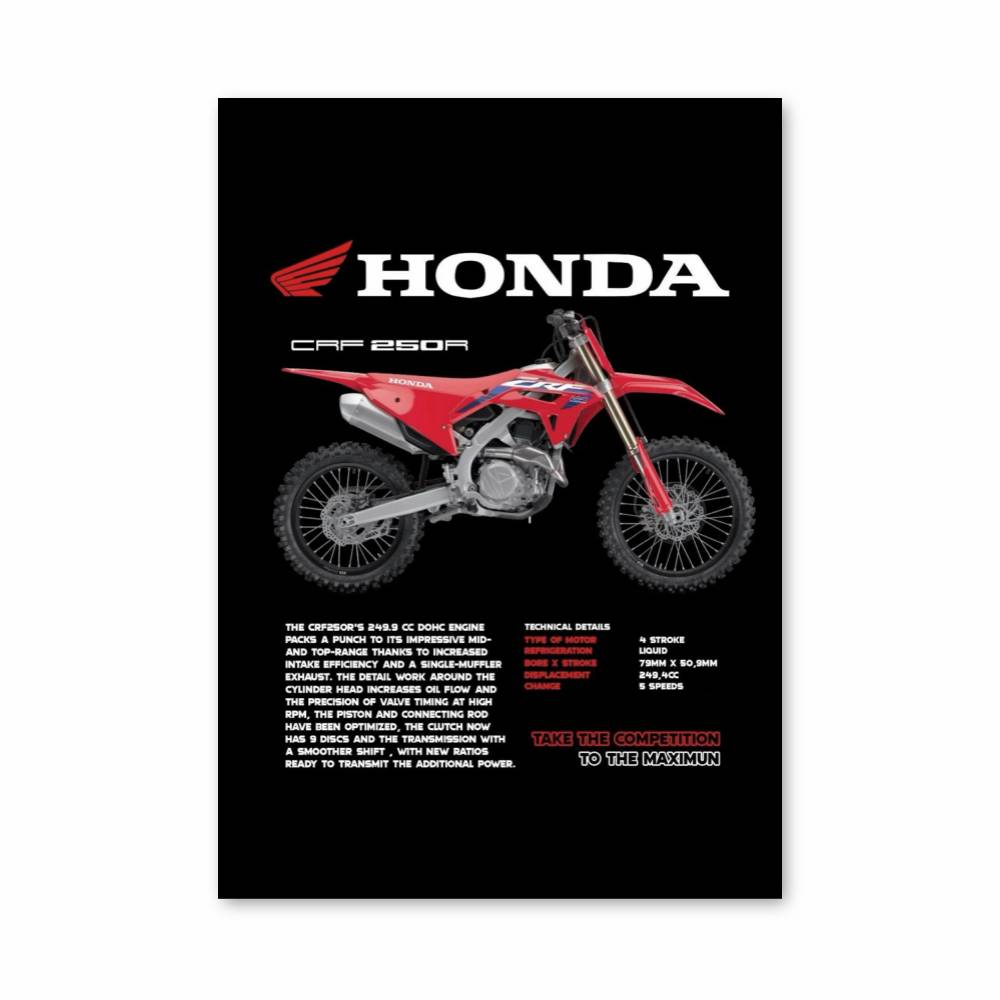 Poster Honda CRF250R Racing – affiche Honda Moto