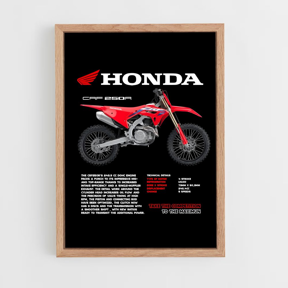Poster Honda CRF250R Racing – affiche Honda Moto (vue 4)
