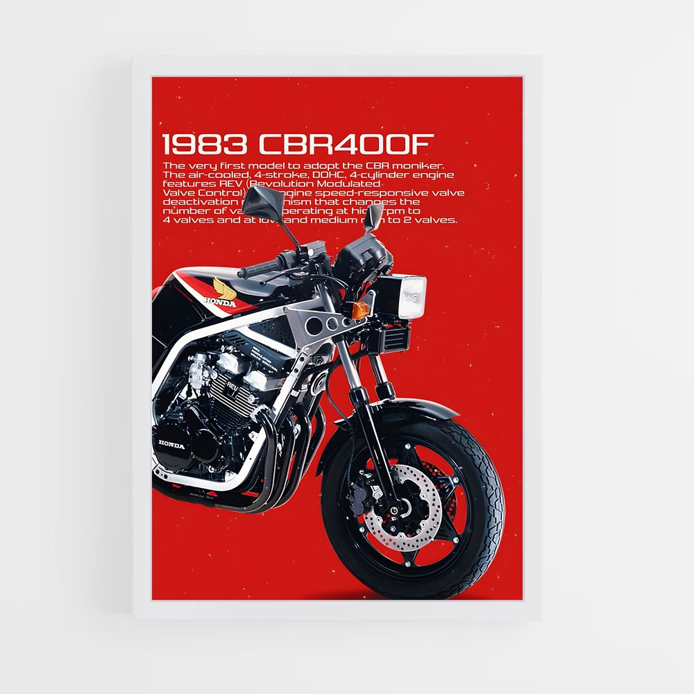 Poster Retro CBR400F – affiche Honda Moto (vue 3)