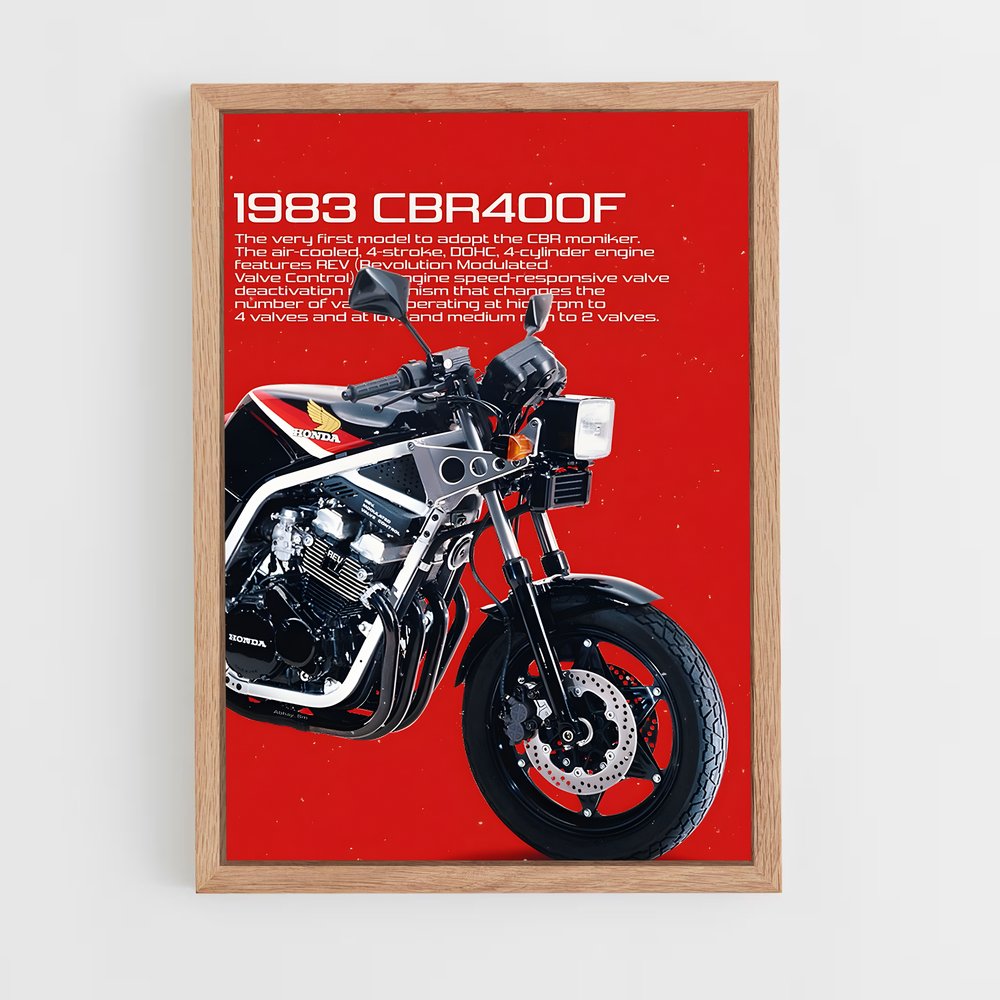 Poster Retro CBR400F – affiche Honda Moto (vue 4)