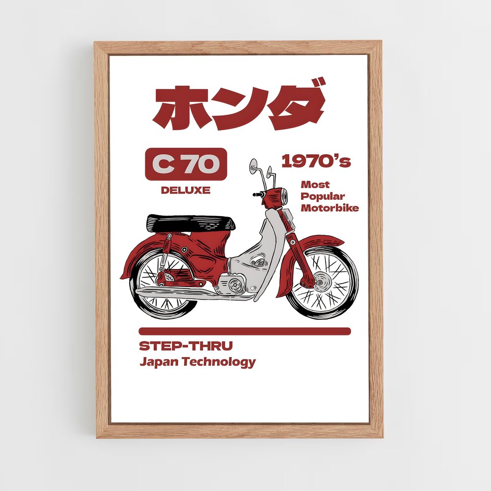 Poster Rétro Honda C70 – affiche Honda Moto (vue 4)