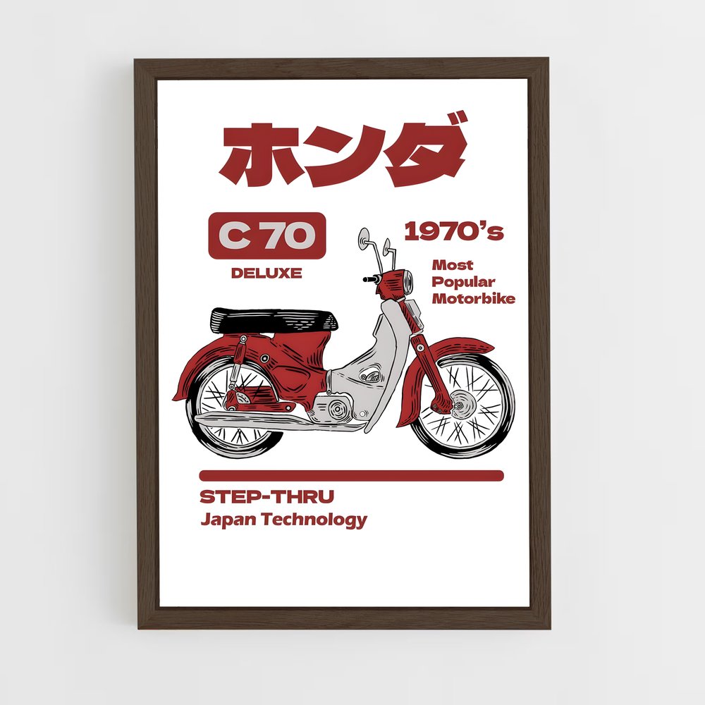 Poster Rétro Honda C70 – affiche Honda Moto (vue 5)