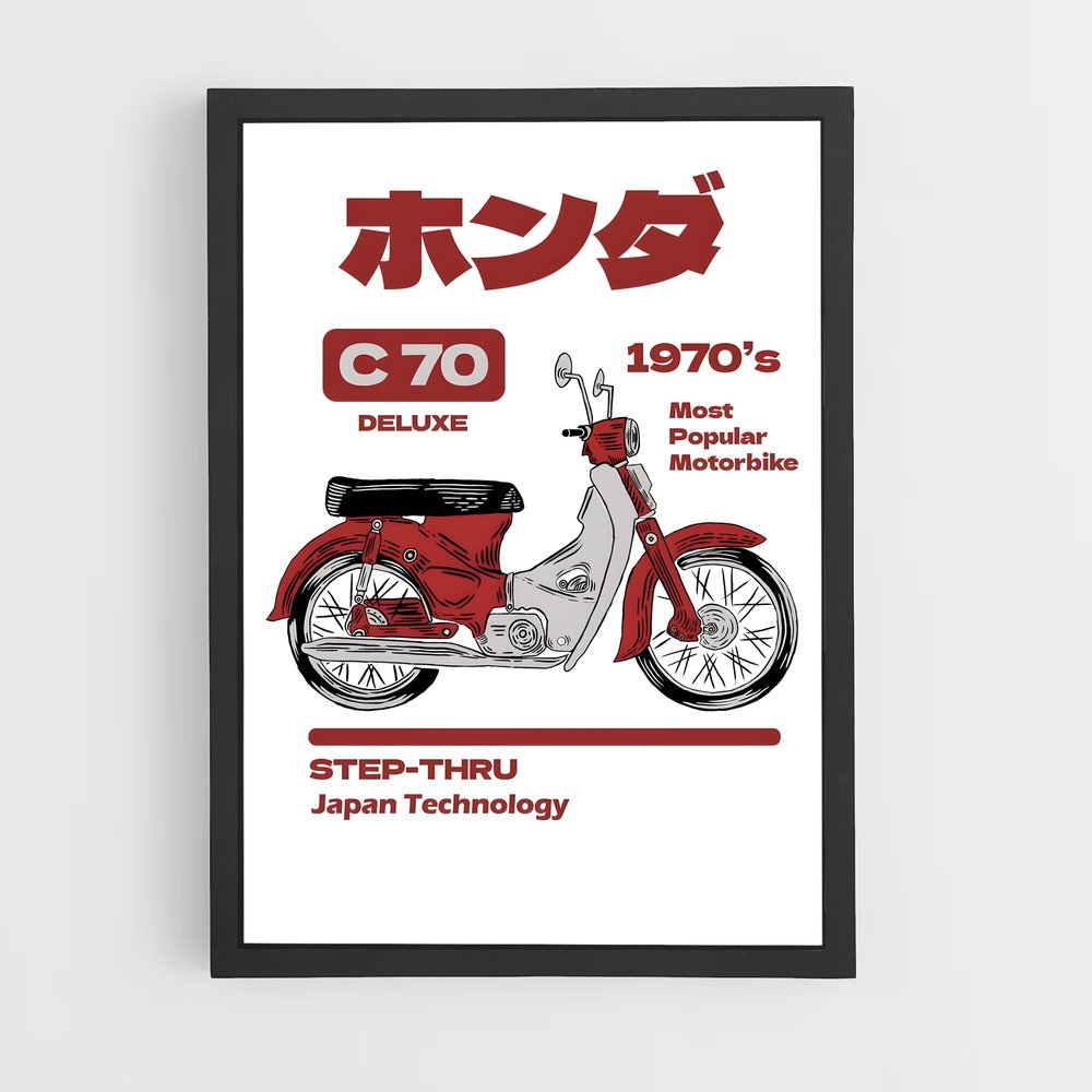 Poster Rétro Honda C70 – affiche Honda Moto (vue 2)