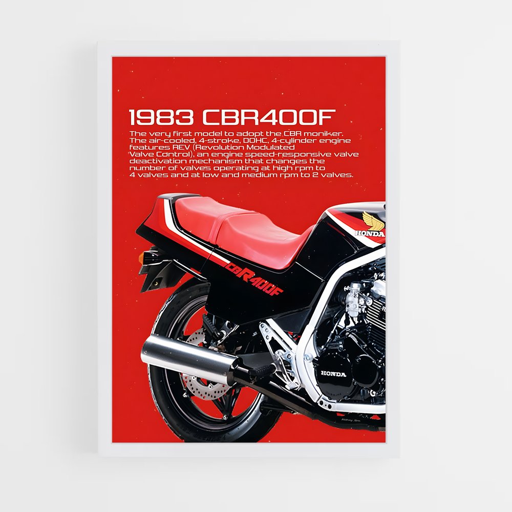 Poster 1983 CBR400F – affiche Honda Moto (vue 3)