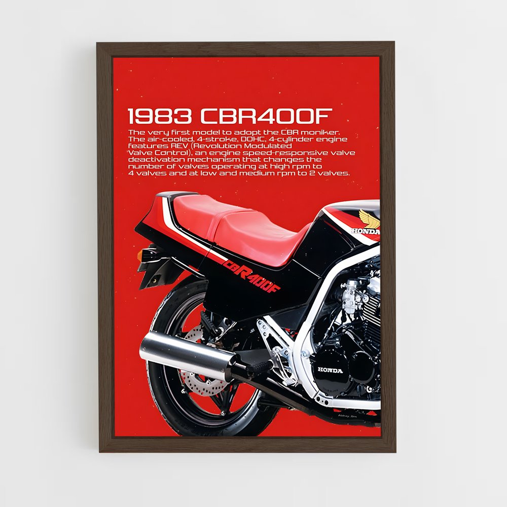 Poster 1983 CBR400F – affiche Honda Moto (vue 5)
