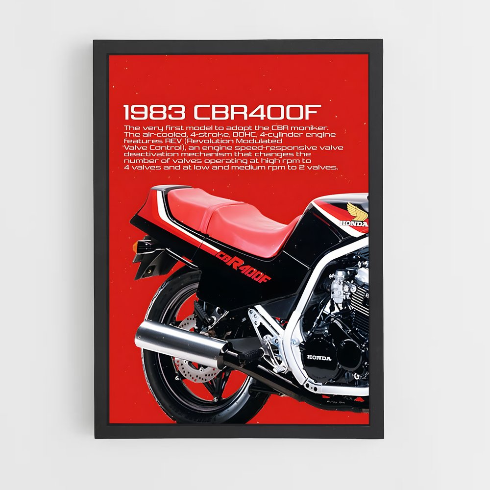 Poster 1983 CBR400F – affiche Honda Moto (vue 2)