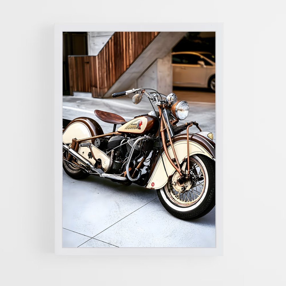Poster Vintage Indian Motorcycle (vue 3)