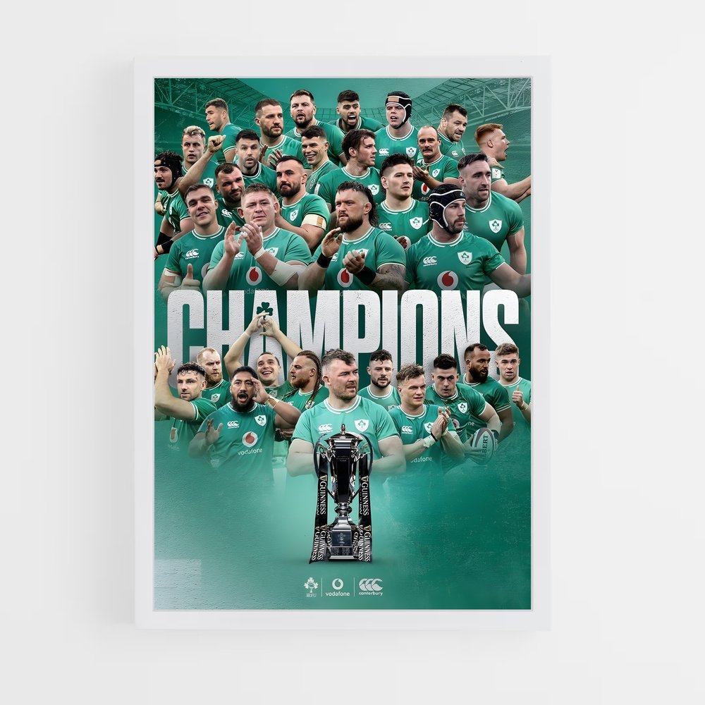 Poster Champions d'Irlande – affiche Rugby (vue 3)
