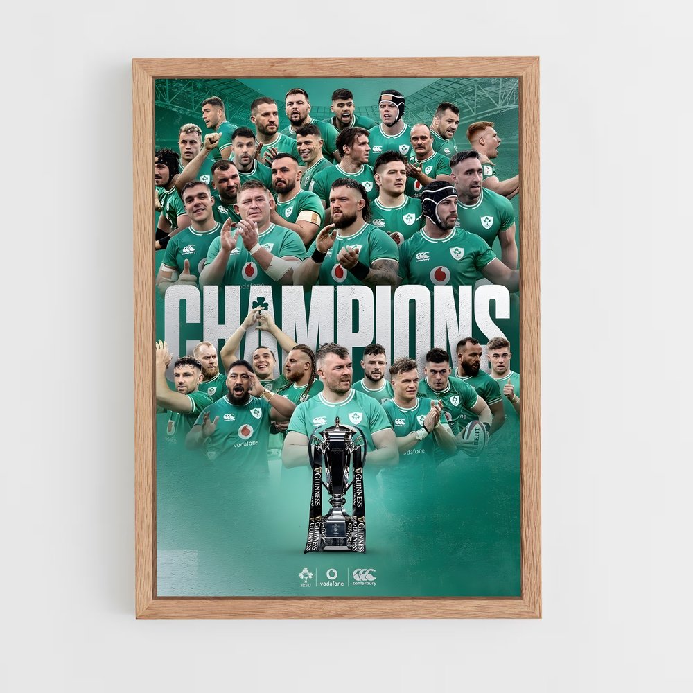 Poster Champions d'Irlande – affiche Rugby (vue 4)