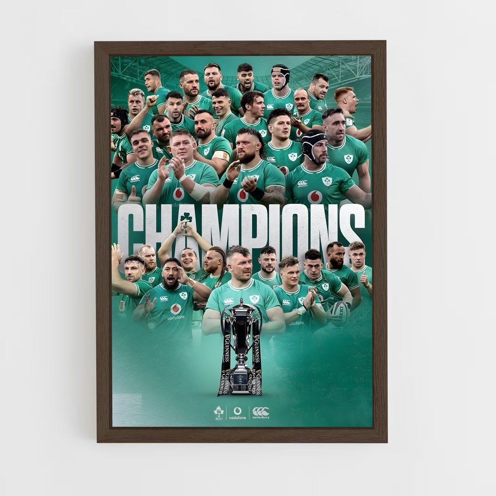 Poster Champions d'Irlande – affiche Rugby (vue 5)