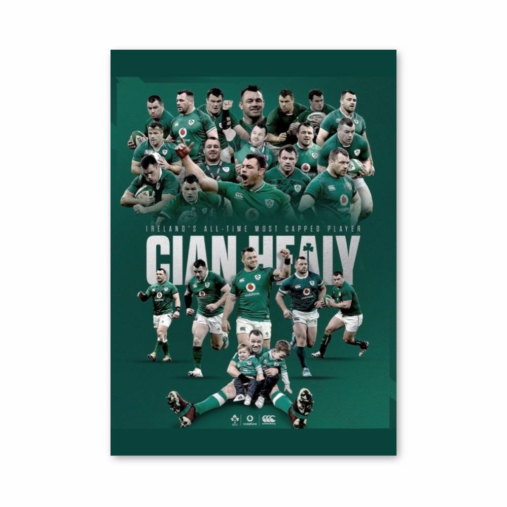 Poster Héros du Rugby Irlandais