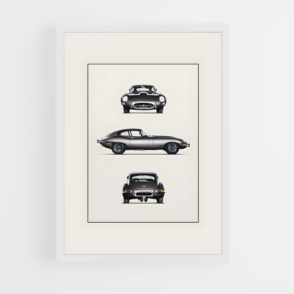 Poster Jaguar E-Type (vue 3)