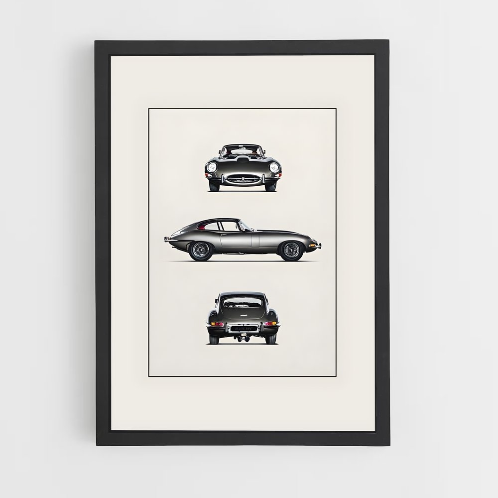 Poster Jaguar E-Type (vue 2)