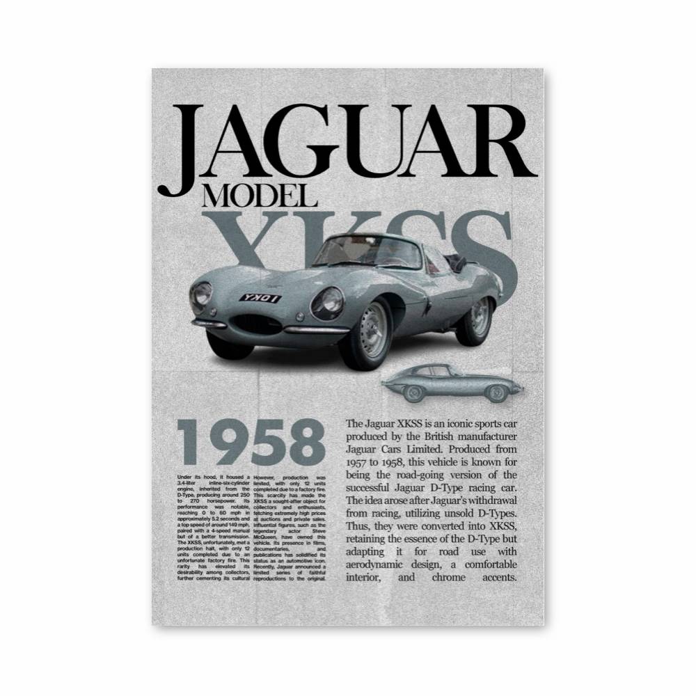 Poster Jaguar XKSS Vintage