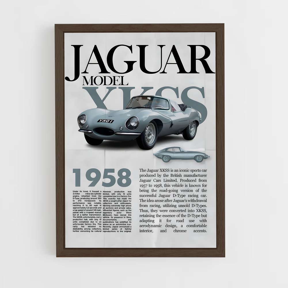 Poster Jaguar XKSS Vintage (vue 5)