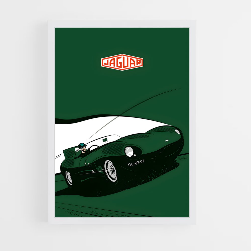 Poster Voiture Classique Jaguar (vue 3)