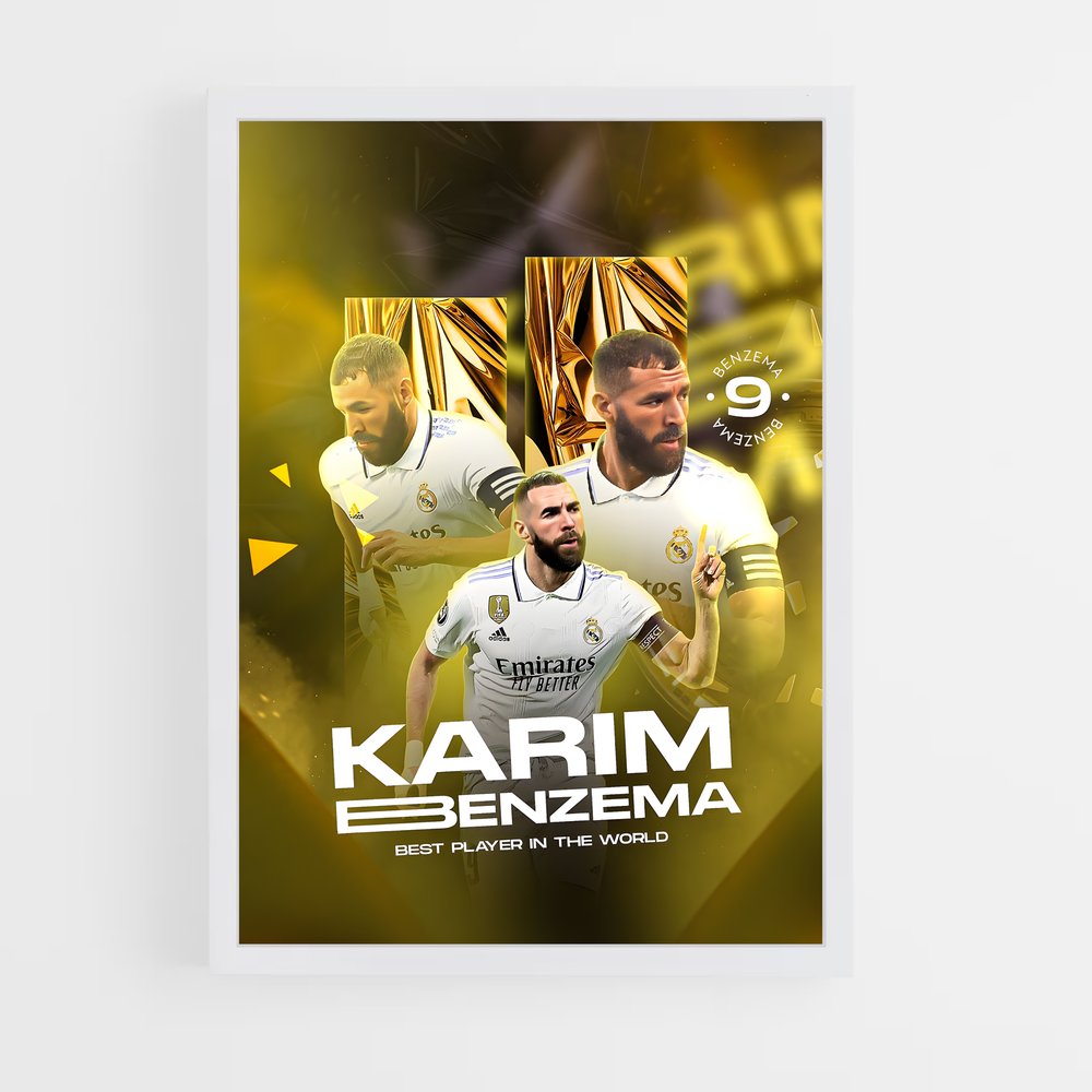 Poster Benzema Gold Edition – affiche Football (vue 3)