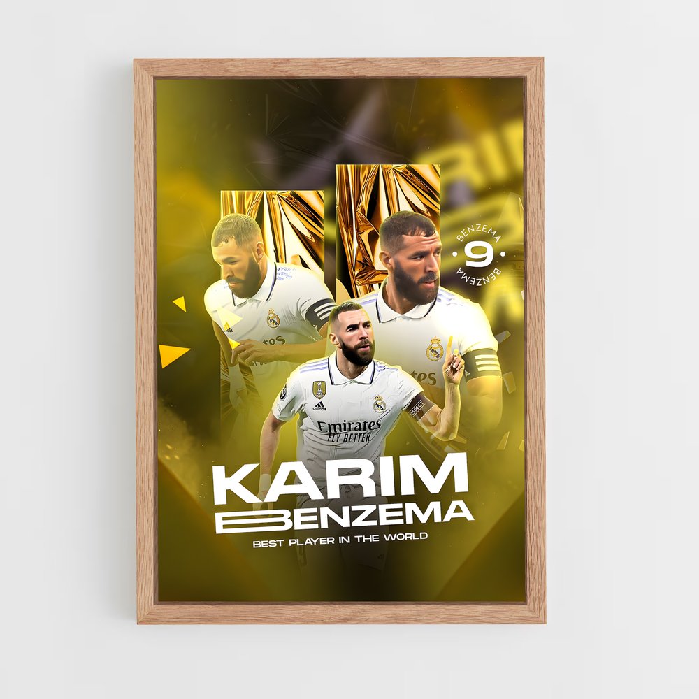 Poster Benzema Gold Edition – affiche Football (vue 4)