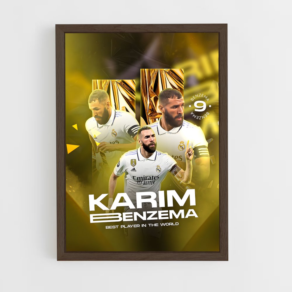 Poster Benzema Gold Edition – affiche Football (vue 5)