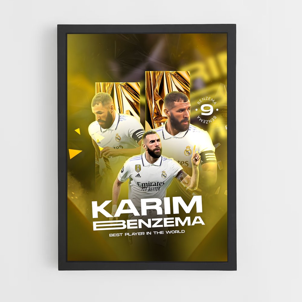 Poster Benzema Gold Edition – affiche Football (vue 2)