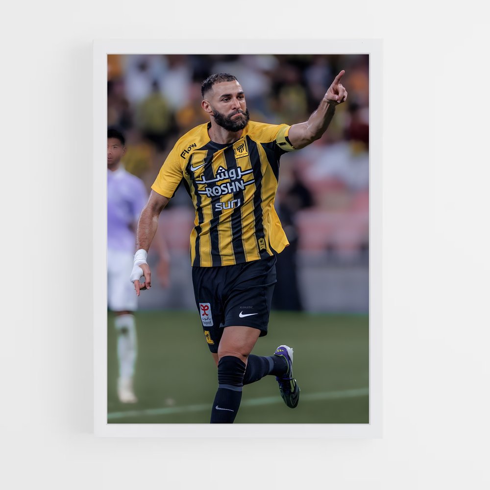 Poster Victoire en Jaune et Noir – affiche Football (vue 3)