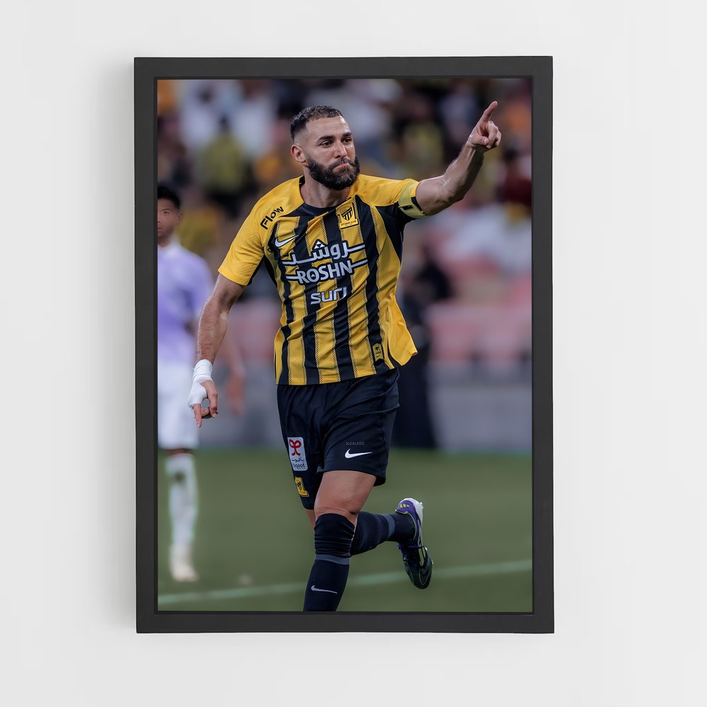 Poster Victoire en Jaune et Noir – affiche Football (vue 2)