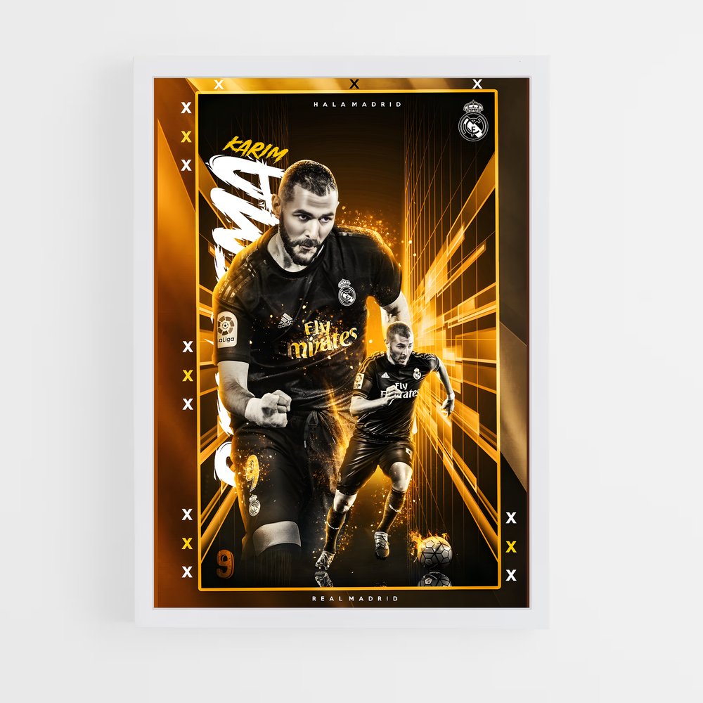 Poster Éclat Benzema – affiche Football (vue 3)
