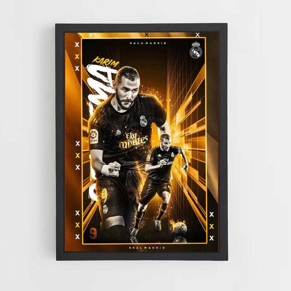Poster Éclat Benzema – affiche Football (vue 2)