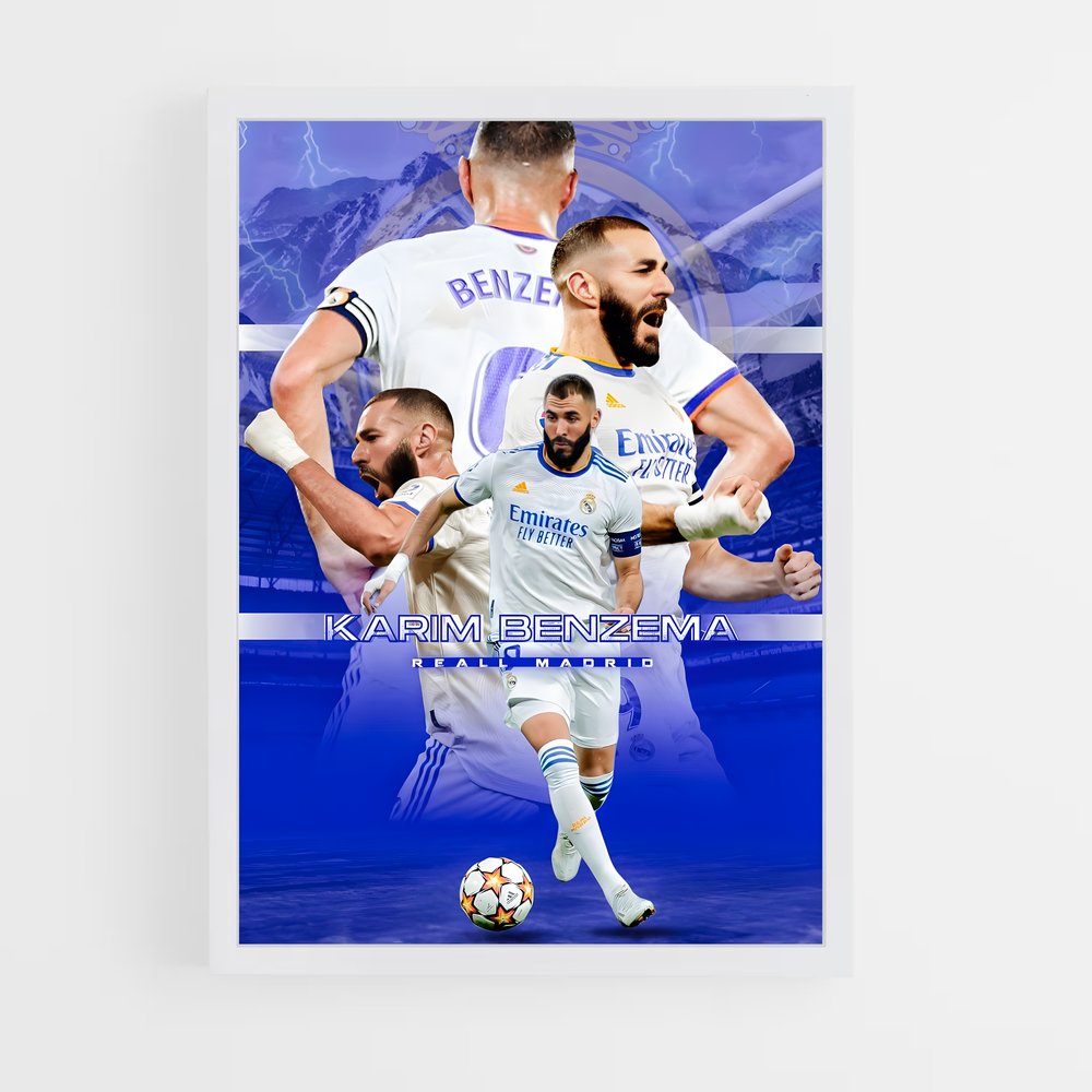 Poster Légende Benzema – affiche Football (vue 3)