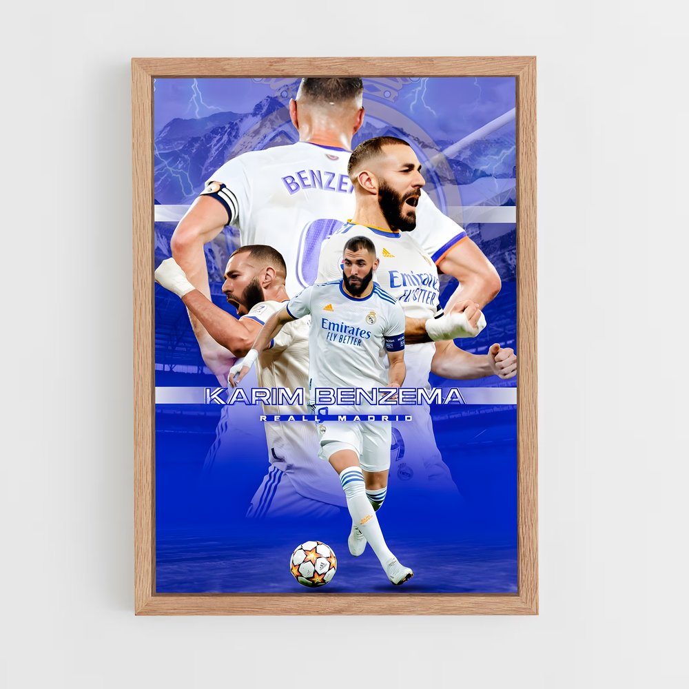 Poster Légende Benzema – affiche Football (vue 4)
