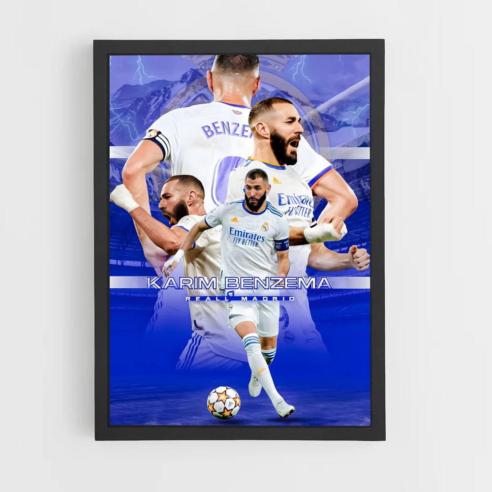 Poster Légende Benzema – affiche Football (vue 2)