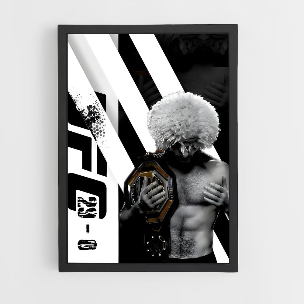 Poster Guerrier Invaincu – affiche MMA (vue 2)