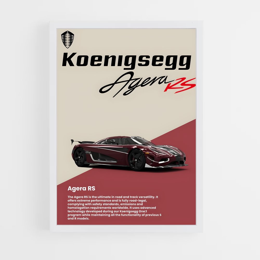 Poster Agera RS – affiche Koenigsegg (vue 3)