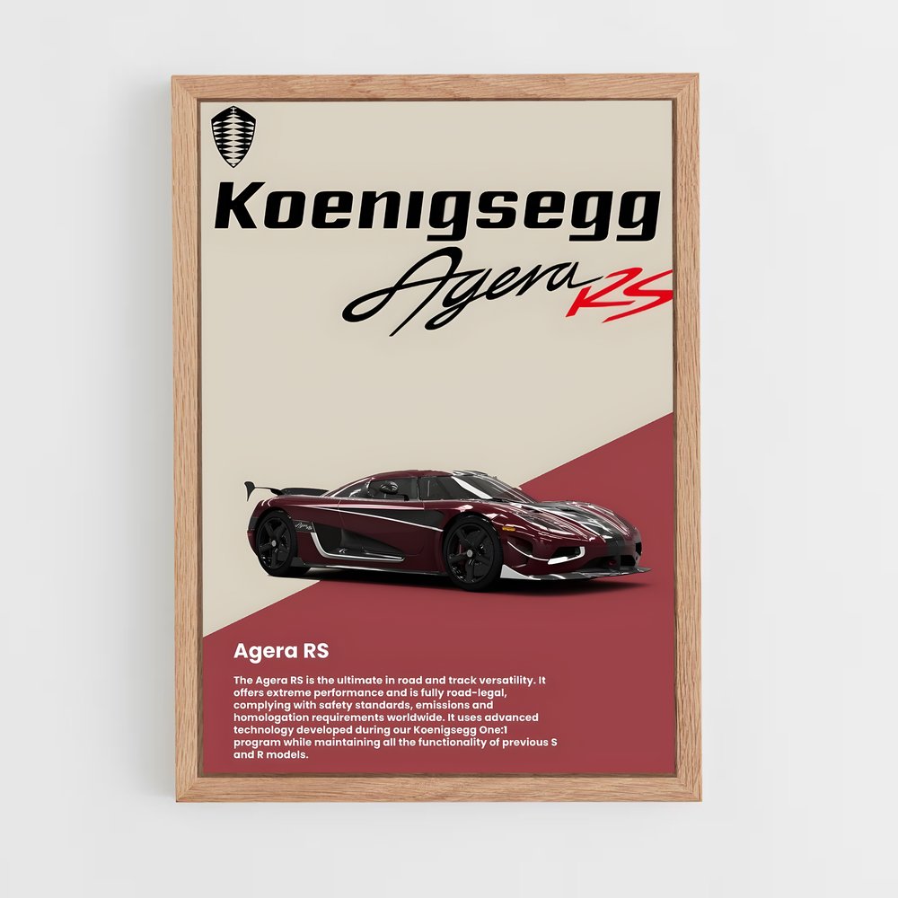 Poster Agera RS – affiche Koenigsegg (vue 4)