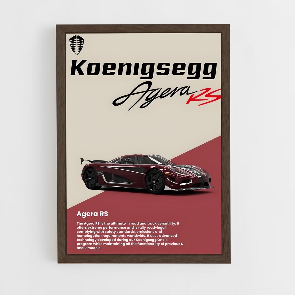 Poster Agera RS – affiche Koenigsegg (vue 5)