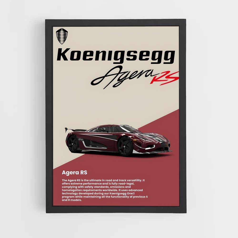 Poster Agera RS – affiche Koenigsegg (vue 2)