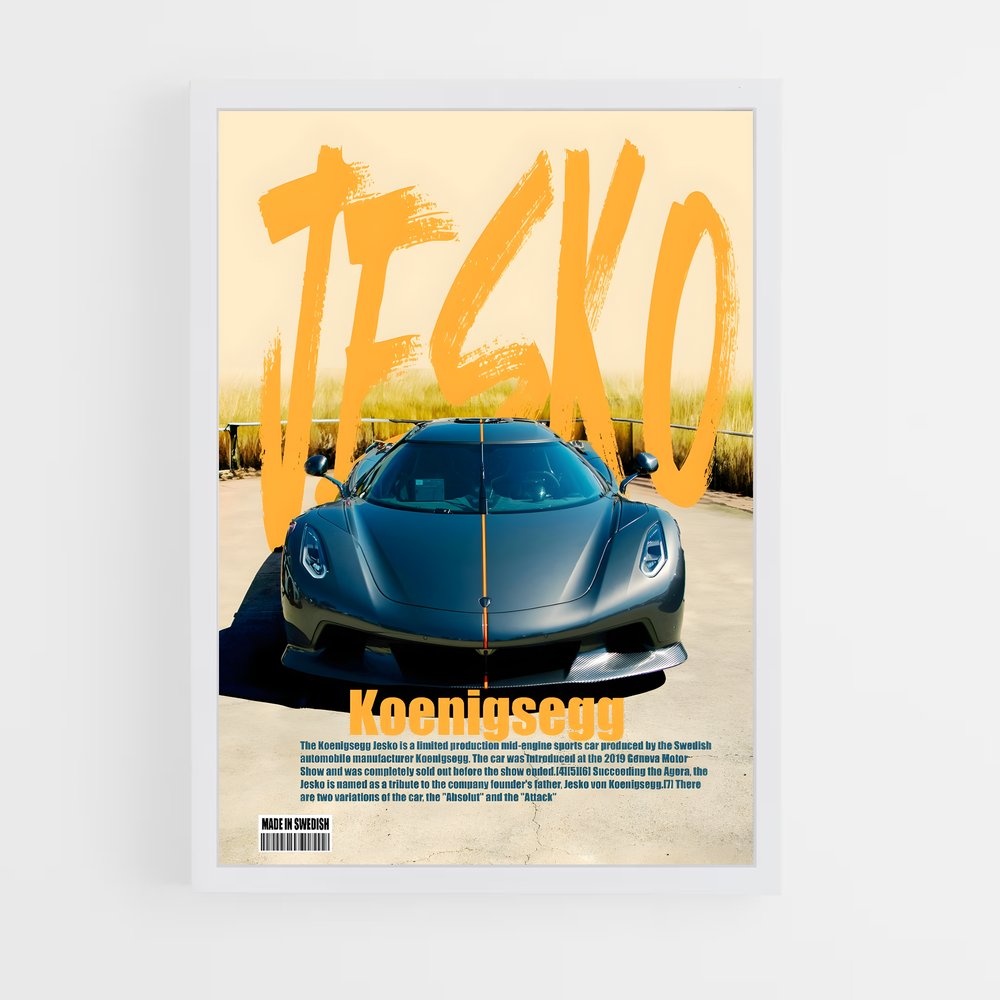 Poster Jesko Édition 10 – affiche Koenigsegg (vue 3)