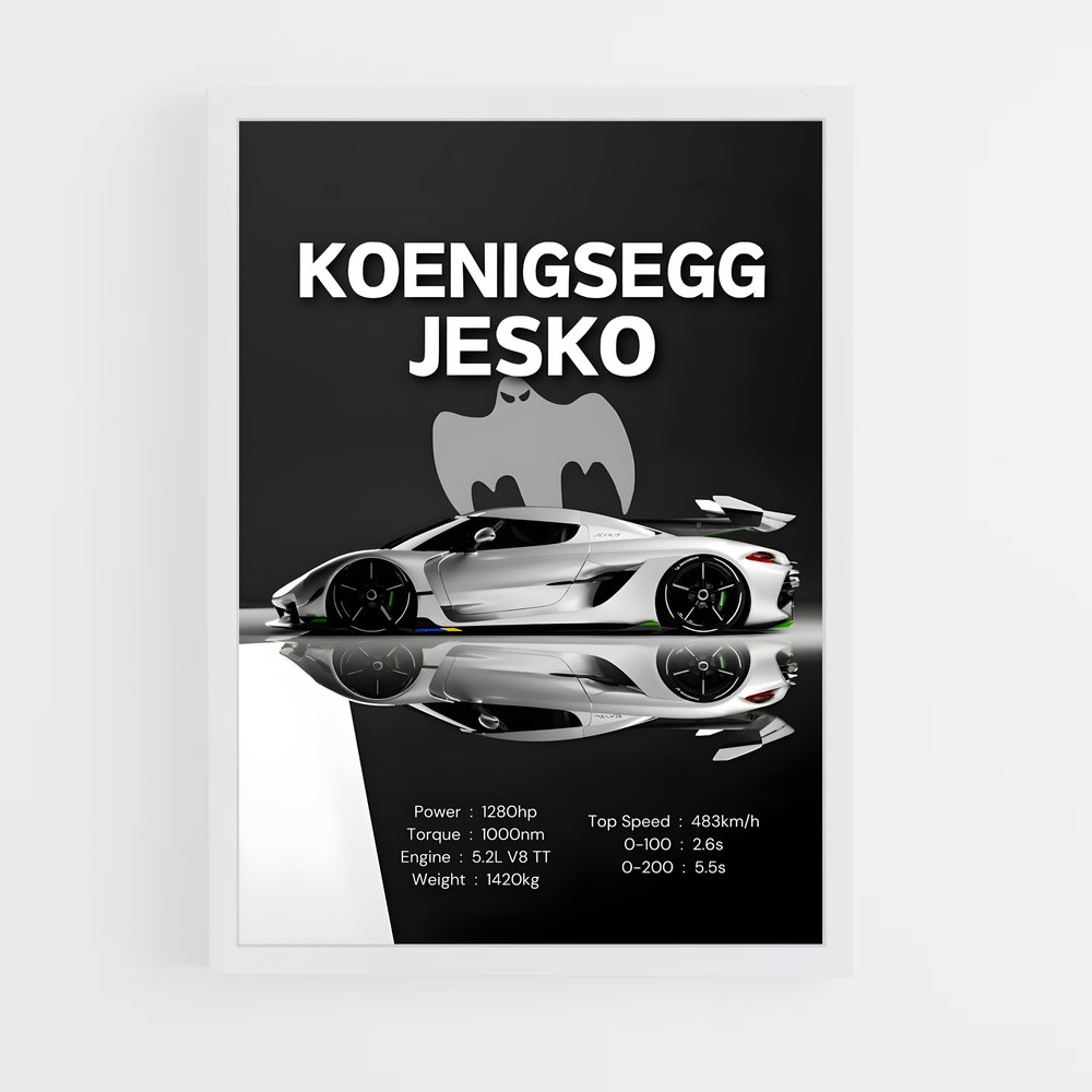 Poster Supercar Jesko – affiche Koenigsegg (vue 3)