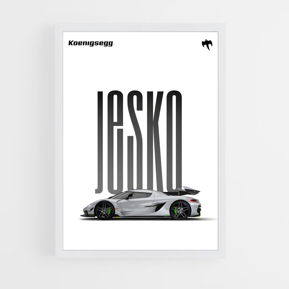 Poster Hypercar Grey – affiche Koenigsegg (vue 3)