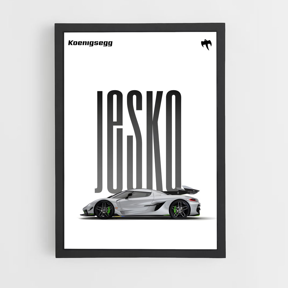 Poster Hypercar Grey – affiche Koenigsegg (vue 2)
