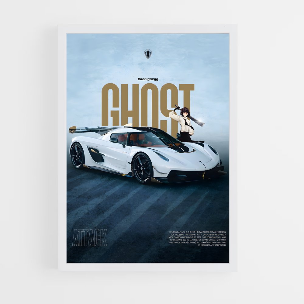 Poster Ghost Supercar – affiche Koenigsegg (vue 3)