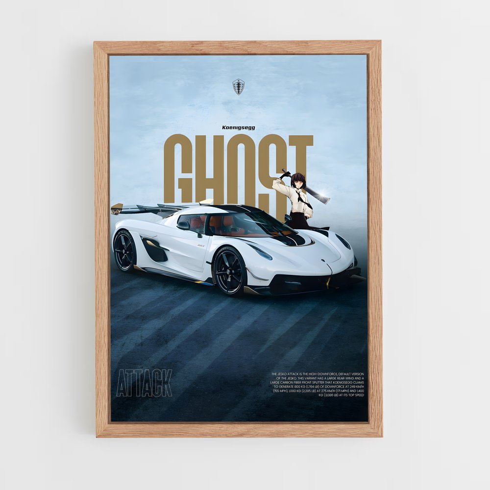 Poster Ghost Supercar – affiche Koenigsegg (vue 4)
