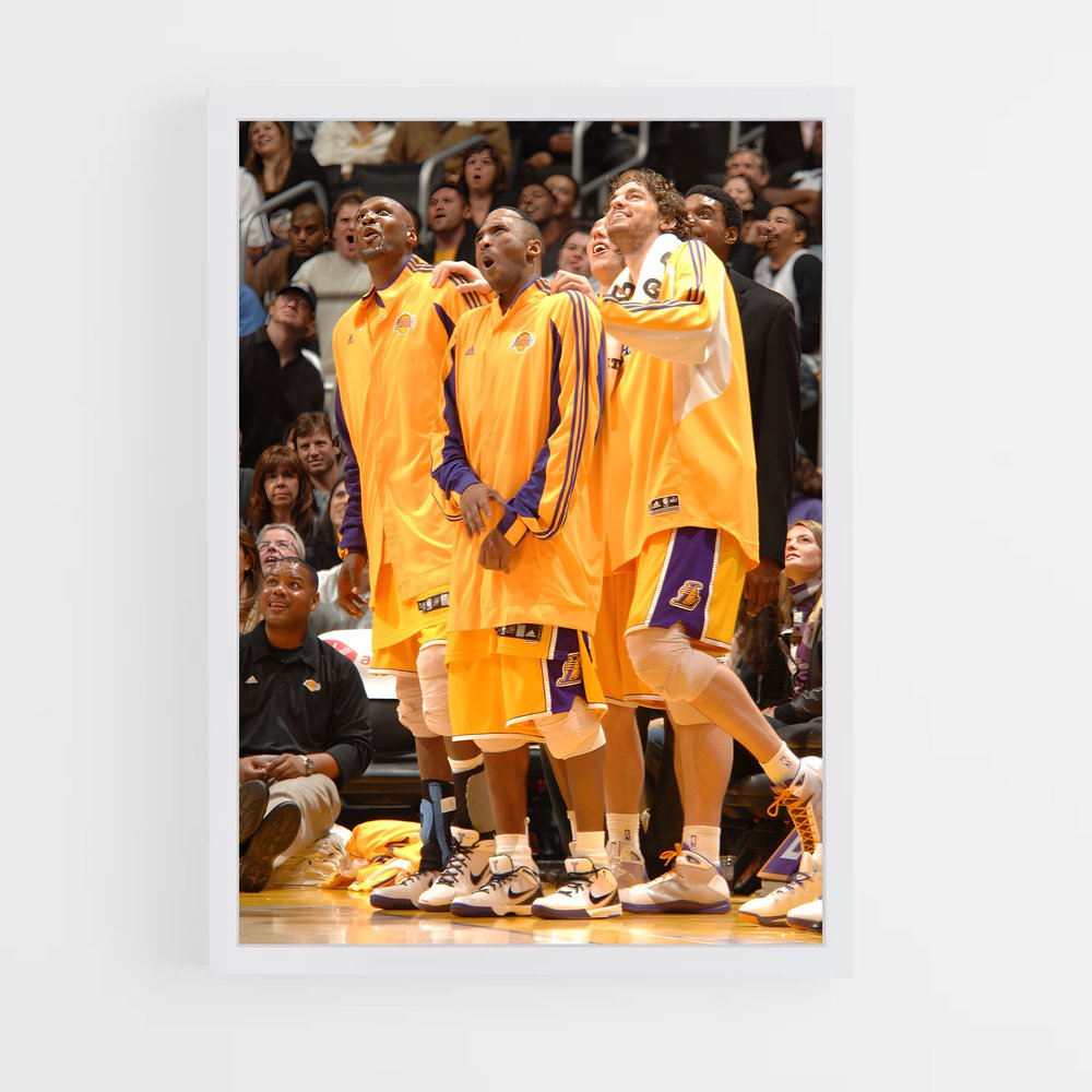 Poster LA Lakers Jaune – affiche Basketball (vue 3)