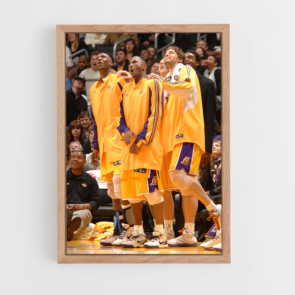 Poster LA Lakers Jaune – affiche Basketball (vue 4)