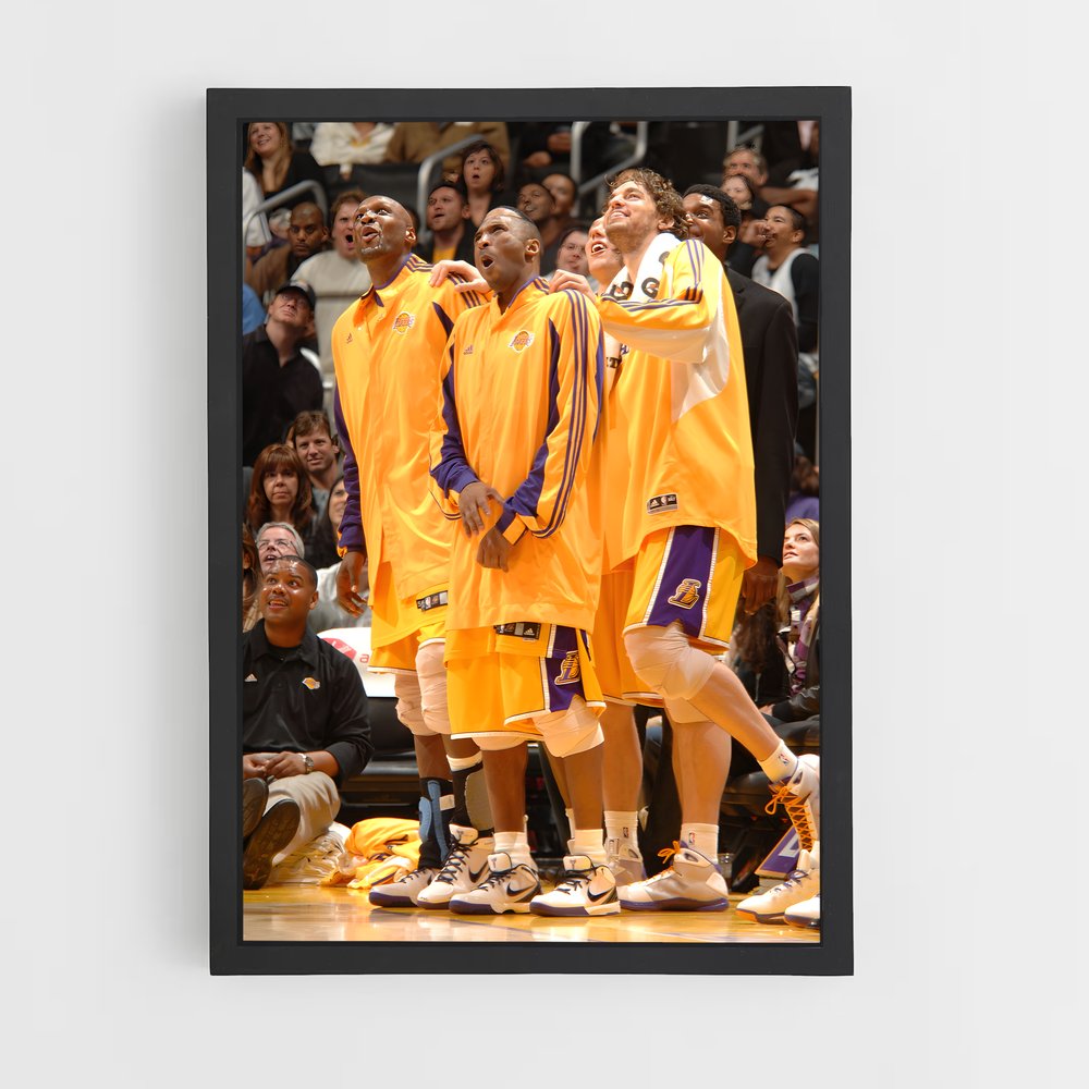 Poster LA Lakers Jaune – affiche Basketball (vue 2)