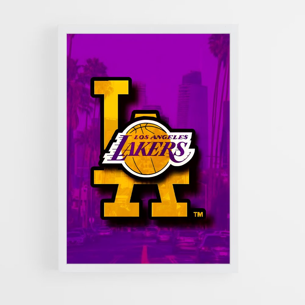 Poster Logo Lakers – affiche Basketball (vue 3)